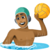 🤽🏾‍♂️ man playing water polo: medium-dark skin tone display on Facebook